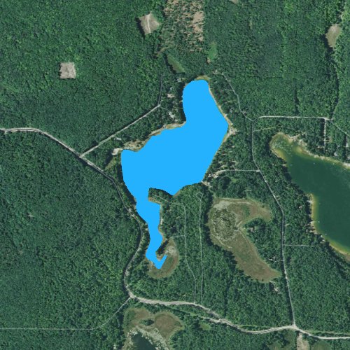 Fly fishing map for Indian Lake: Kalkaska, Michigan