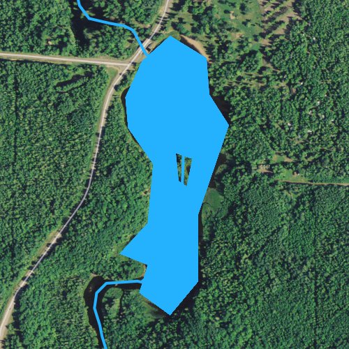 Fly fishing map for Interfalls Lake, Wisconsin