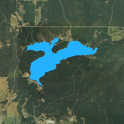 Fly fishing map for Irons Fork Reservoir, Arkansas