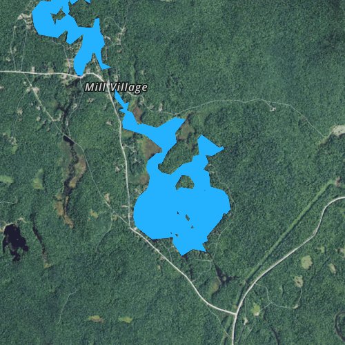 Fly fishing map for Island Pond, New Hampshire
