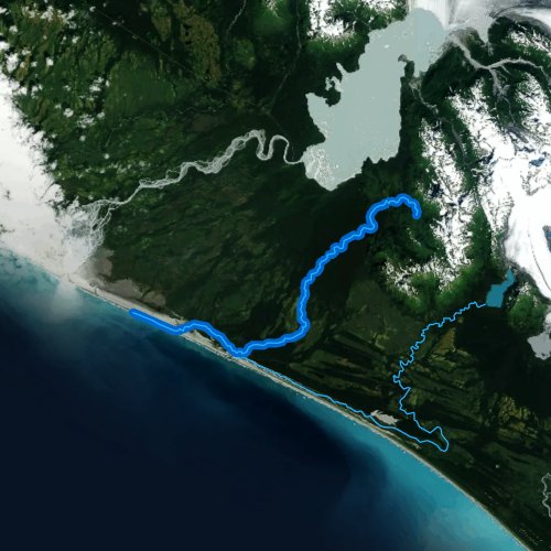 Fly fishing map for Italio River, Alaska