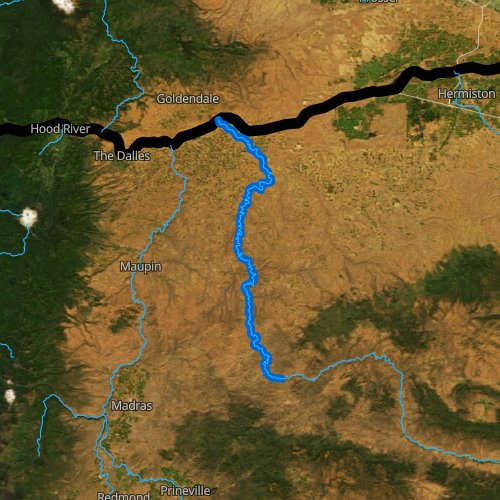 Fly fishing map for John Day River: Lower, Oregon