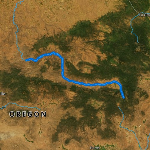Fly fishing map for John Day River: Upper, Oregon
