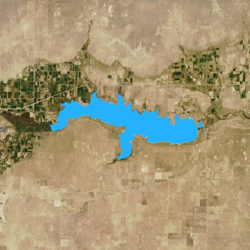 Fly fishing map for John Martin Reservoir, Colorado
