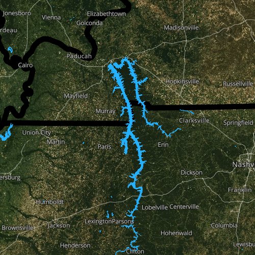 Fly fishing map for Kentucky Lake, Tennessee
