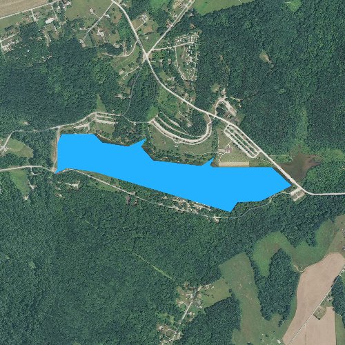 Fly fishing map for Keystone Lake, Pennsylvania