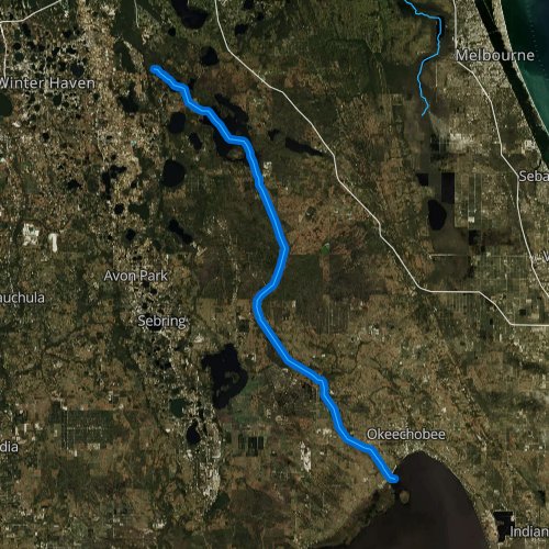 Fly fishing map for Kissimmee River, Florida