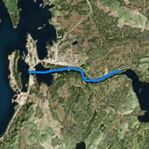 Fly fishing map for Klawock River, Alaska