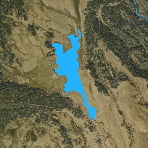 Fly fishing map for La Jara Reservoir, Colorado