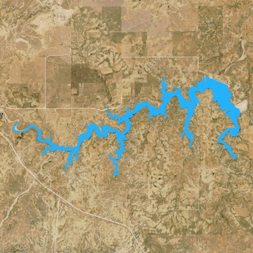Fly fishing map for Lake Alan Henry, Texas
