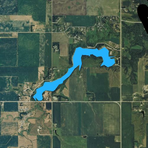 Fly fishing map for Lake Alvin, South Dakota