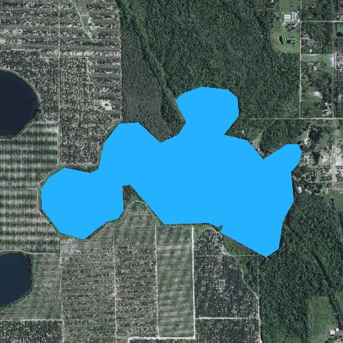 Fly fishing map for Lake Apthorp, Florida