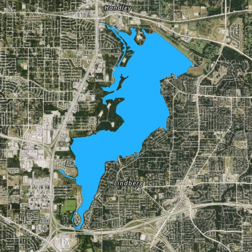 Fly fishing map for Lake Arlington, Texas