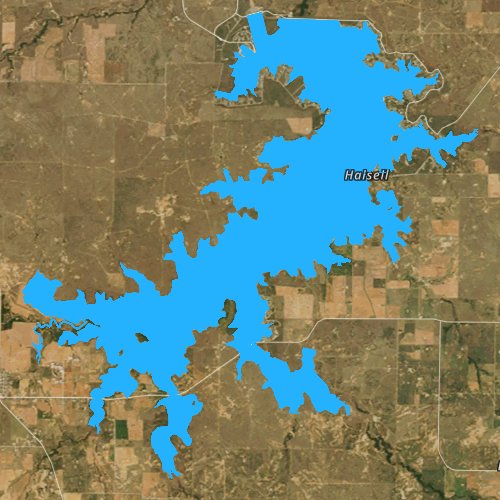 Fly fishing map for Lake Arrowhead, Texas