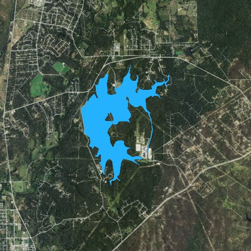 Fly fishing map for Lake Bastrop, Texas