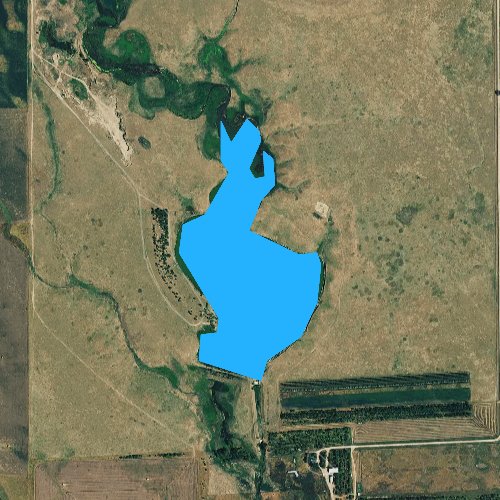 Fly fishing map for Lake Boehm, South Dakota