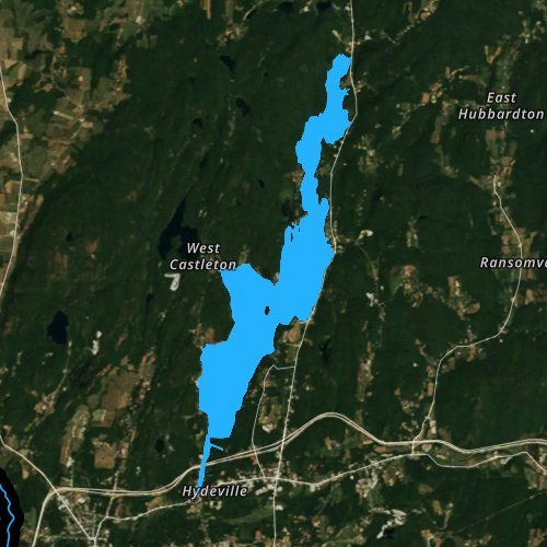 Fly fishing map for Lake Bomoseen, Vermont