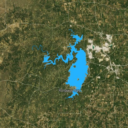 Fly fishing map for Lake Bridgeport, Texas