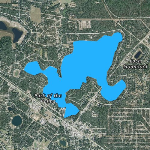 Fly fishing map for Lake Brooklyn, Florida