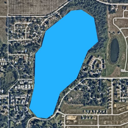 Fly fishing map for Lake Buckeye, Florida