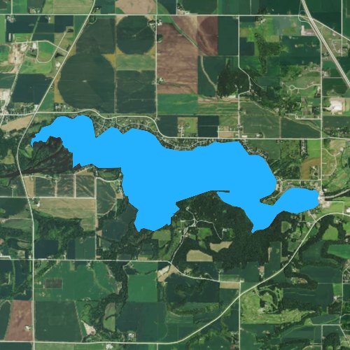 Fly fishing map for Lake Byllesby, Minnesota