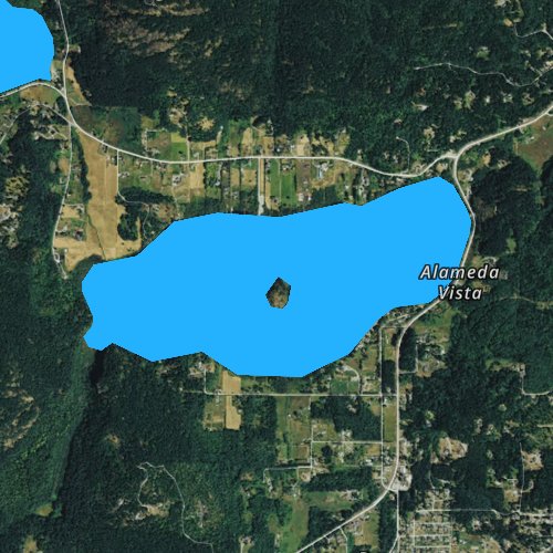 Fly fishing map for Lake Campbell, Washington