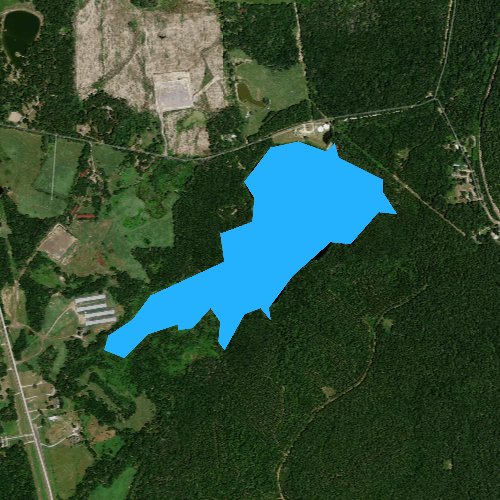 Fly fishing map for Lake Center, Texas