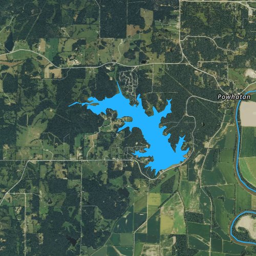 Fly fishing map for Lake Charles, Arkansas