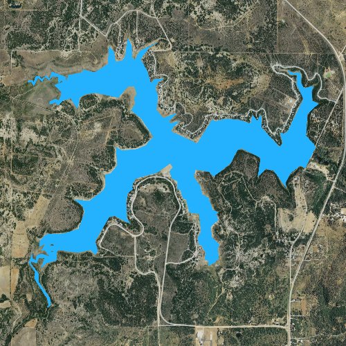 Fly fishing map for Lake Cisco, Texas