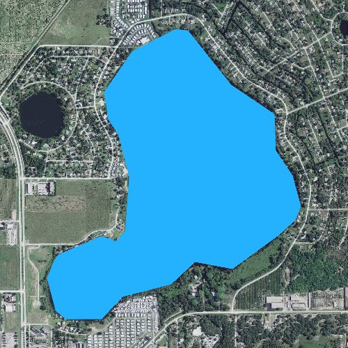 Fly fishing map for Lake Clay, Florida