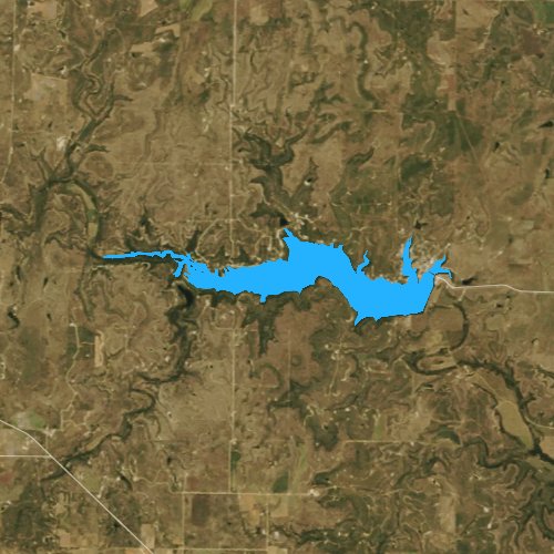 Fly fishing map for Lake Coleman, Texas