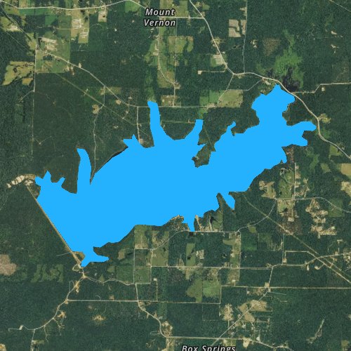 Fly fishing map for Lake Columbia, Arkansas