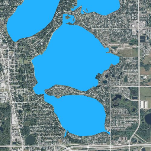 Fly fishing map for Lake Conway, Florida