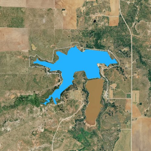 Fly fishing map for Lake Cooper, Texas