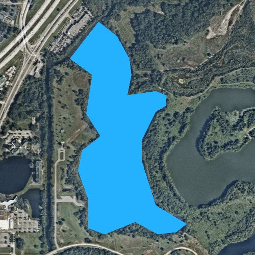 Fly fishing map for Lake Crago, Florida