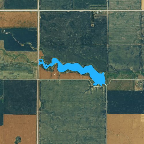 Fly fishing map for Lake Cresbard, South Dakota