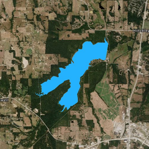 Fly fishing map for Lake Crook, Texas