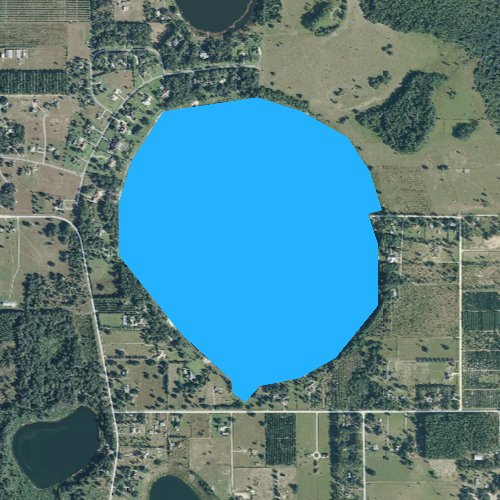 Fly fishing map for Lake Dalhousie, Florida