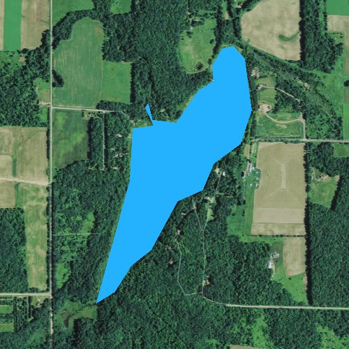Fly fishing map for Lake Desair, Wisconsin