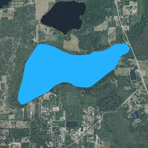 Fly fishing map for Lake Dias, Florida