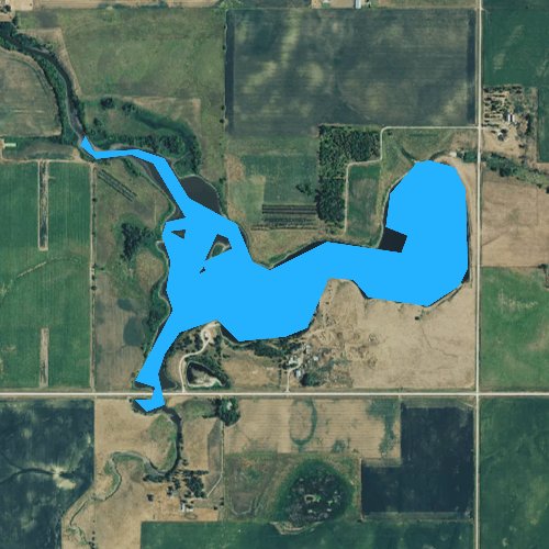 Fly fishing map for Lake Dimock, South Dakota