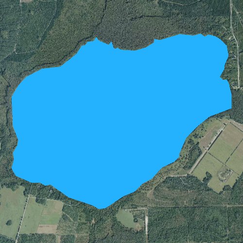 Fly fishing map for Lake Disston, Florida