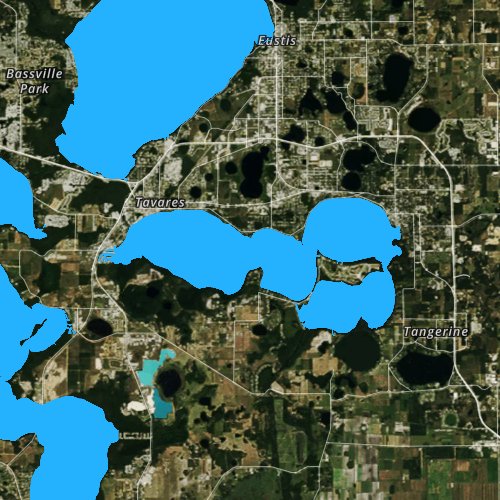 Fly fishing map for Lake Dora, Florida