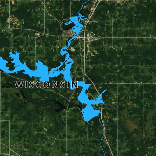 Fly fishing map for Lake Dubay 4890, Wisconsin
