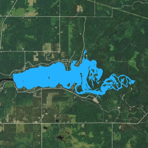 Fly fishing map for Lake Eau Claire, Wisconsin