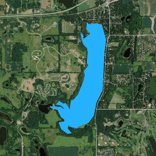 Fly fishing map for Lake Elmo, Minnesota