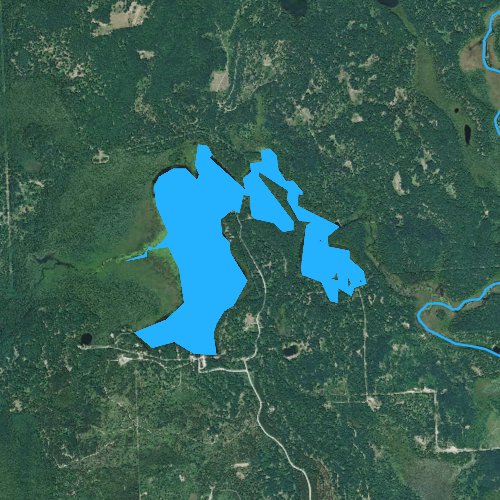Fly fishing map for Lake Emma, Michigan