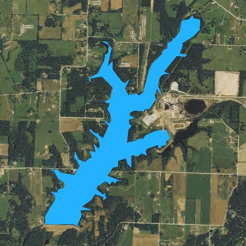 Fly fishing map for Lake Flint Creek, Arkansas