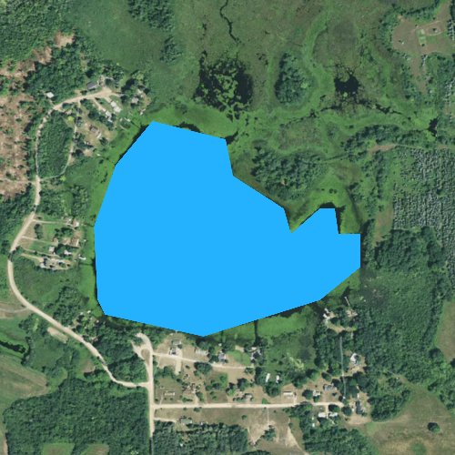 Fly fishing map for Lake Four, Michigan