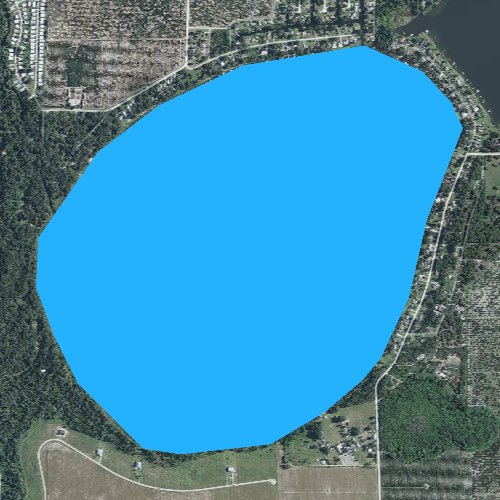 Fly fishing map for Lake Francis, Florida